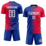 Red Sublimation Custom Uniform Jersey Soccer White-Royal Red Sublimation Custom Uniform Jersey Soccer White-Royal