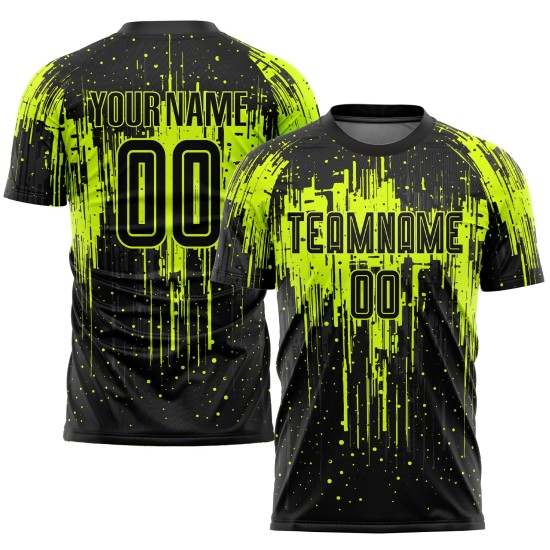 Jersey Sublimation Neon Green Uniform Custom Black Soccer Jersey Sublimation Neon Green Uniform Custom Black Soccer