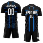 White-Light Black Uniform Jersey Blue Sublimation Custom Soccer White-Light Black Uniform Jersey Blue Sublimation Custom Soccer