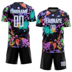 Soccer White-Light Pattern Uniform Jersey Sublimation Graffiti Custom Blue
