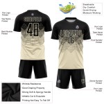 Soccer Sublimation Uniform Jersey Custom Cream Black Soccer Sublimation Uniform Jersey Custom Cream Black