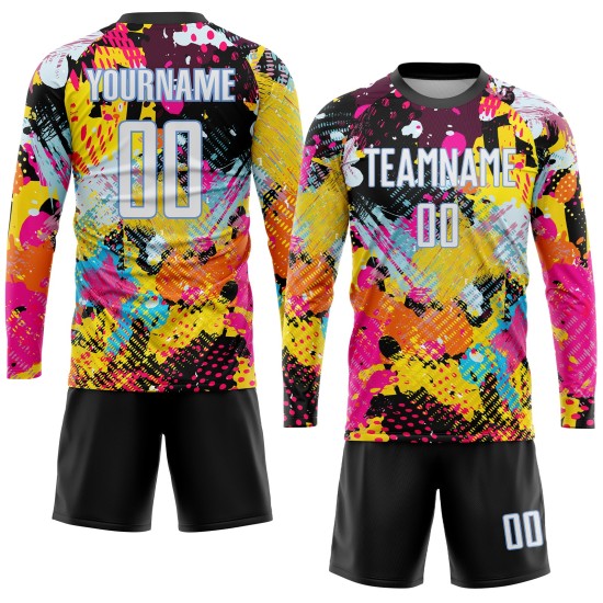 Custom Blue White-Light Sublimation Graffiti Jersey Soccer Uniform Pattern Custom Blue White-Light Sublimation Graffiti Jersey Soccer Uniform Pattern