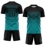Black Teal Uniform Jersey Custom Soccer Sublimation Black Teal Uniform Jersey Custom Soccer Sublimation