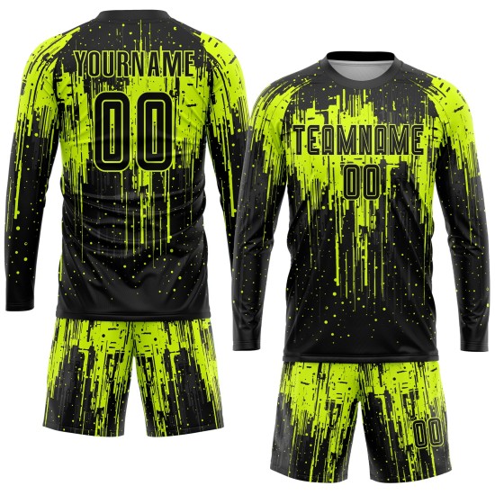 Jersey Sublimation Neon Green Uniform Custom Black Soccer Jersey Sublimation Neon Green Uniform Custom Black Soccer