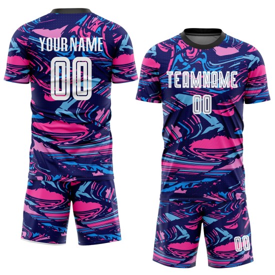 Figure Sublimation Uniform Soccer Custom White-Pink Jersey Figure Sublimation Uniform Soccer Custom White-Pink Jersey