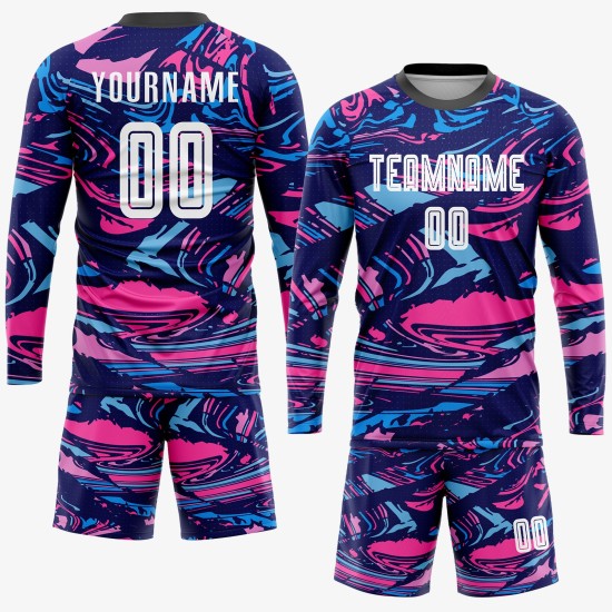 Figure Sublimation Uniform Soccer Custom White-Pink Jersey Figure Sublimation Uniform Soccer Custom White-Pink Jersey