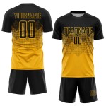 Custom Sublimation Uniform Black Gold Soccer Jersey Custom Sublimation Uniform Black Gold Soccer Jersey