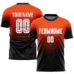 Jersey Orange Uniform Fade Sublimation Custom Fashion Soccer White-Black Jersey Orange Uniform Fade Sublimation Custom Fashion Soccer White-Black