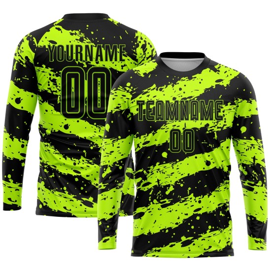 Jersey Green Neon Soccer Custom Uniform Black Sublimation Jersey Green Neon Soccer Custom Uniform Black Sublimation