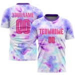 Sublimation Uniform Custom Jersey Tie Soccer Pink-Purple Dye Sublimation Uniform Custom Jersey Tie Soccer Pink-Purple Dye