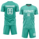 Aqua Uniform Sublimation White Jersey Soccer Custom Aqua Uniform Sublimation White Jersey Soccer Custom