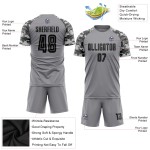 Custom Soccer Sublimation Black-Camo Uniform Jersey Gray Custom Soccer Sublimation Black-Camo Uniform Jersey Gray