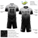 Custom Soccer Black Fashion Sublimation Fade Jersey Uniform Gray Custom Soccer Black Fashion Sublimation Fade Jersey Uniform Gray