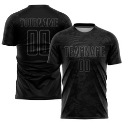 Black Soccer Gray Jersey Sublimation Custom Uniform
