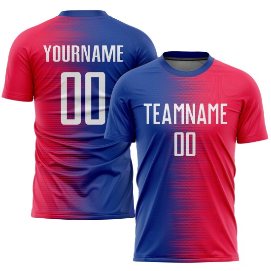 Red Sublimation Custom Uniform Jersey Soccer White-Royal Red Sublimation Custom Uniform Jersey Soccer White-Royal