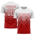White Red Jersey Uniform Custom Soccer Sublimation White Red Jersey Uniform Custom Soccer Sublimation