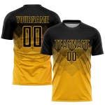 Custom Sublimation Uniform Black Gold Soccer Jersey Custom Sublimation Uniform Black Gold Soccer Jersey