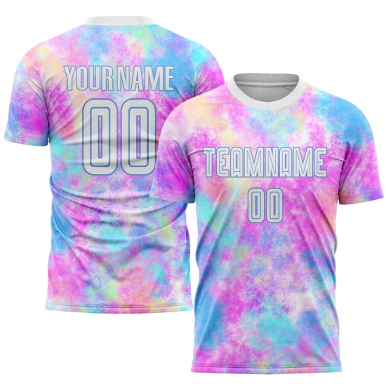 Dye Blue Soccer Tie Sublimation White-Light Uniform Custom Jersey Dye Blue Soccer Tie Sublimation White-Light Uniform Custom Jersey