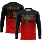 Custom Red Sublimation Uniform Jersey Gold Soccer Black-Old Custom Red Sublimation Uniform Jersey Gold Soccer Black-Old