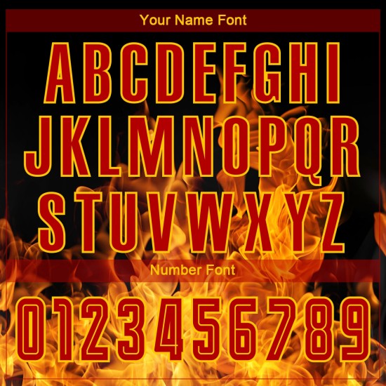 Custom Jersey Sublimation Soccer Uniform Flame Red-Gold Black Custom Jersey Sublimation Soccer Uniform Flame Red-Gold Black
