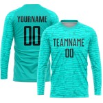 Black Soccer Aqua Custom Jersey Sublimation Uniform Black Soccer Aqua Custom Jersey Sublimation Uniform