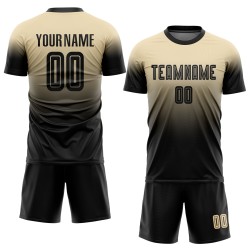 Black Jersey Custom Uniform Fade Fashion Soccer Cream Sublimation Black Jersey Custom Uniform Fade Fashion Soccer Cream Sublimation