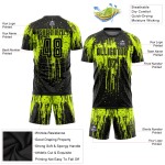 Jersey Sublimation Neon Green Uniform Custom Black Soccer Jersey Sublimation Neon Green Uniform Custom Black Soccer