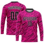 Custom Soccer Jersey Pink Uniform Sublimation Black-White Custom Soccer Jersey Pink Uniform Sublimation Black-White