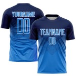 Navy Custom Sublimation Blue-White Jersey Uniform Powder Soccer Navy Custom Sublimation Blue-White Jersey Uniform Powder Soccer