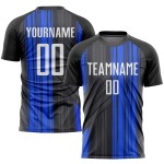 White-Royal Black Sublimation Jersey Soccer Custom Uniform White-Royal Black Sublimation Jersey Soccer Custom Uniform