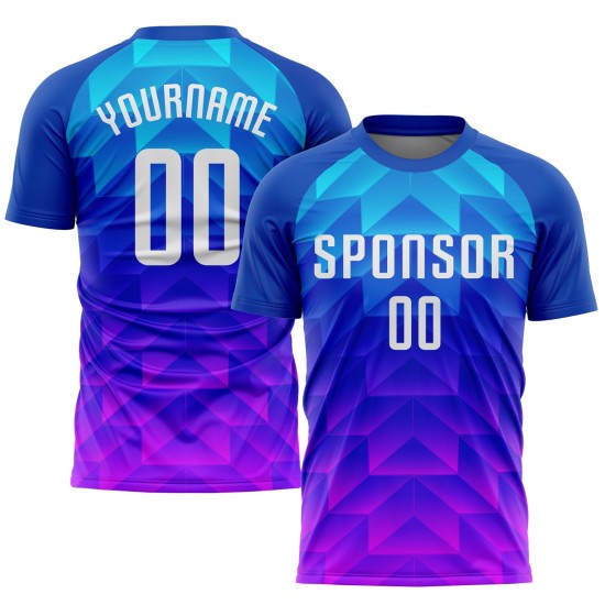 Jersey White Pink Light Royal Soccer Uniform Blue-Hot Sublimation Custom Jersey White Pink Light Royal Soccer Uniform Blue-Hot Sublimation Custom