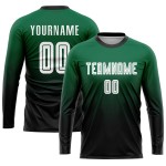 Custom Kelly Green Sublimation White-Black Jersey Soccer Fashion Uniform Fade Custom Kelly Green Sublimation White-Black Jersey Soccer Fashion Uniform Fade