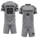 Custom Soccer Sublimation Black-Camo Uniform Jersey Gray Custom Soccer Sublimation Black-Camo Uniform Jersey Gray