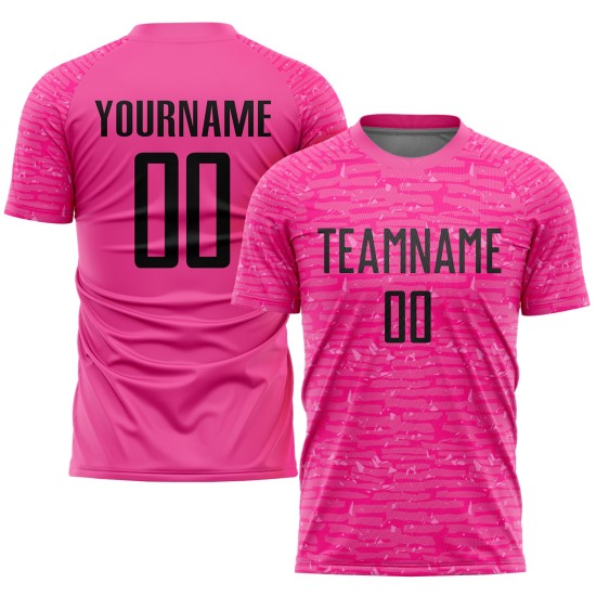 Black Pink Uniform Soccer Custom Sublimation Jersey Black Pink Uniform Soccer Custom Sublimation Jersey