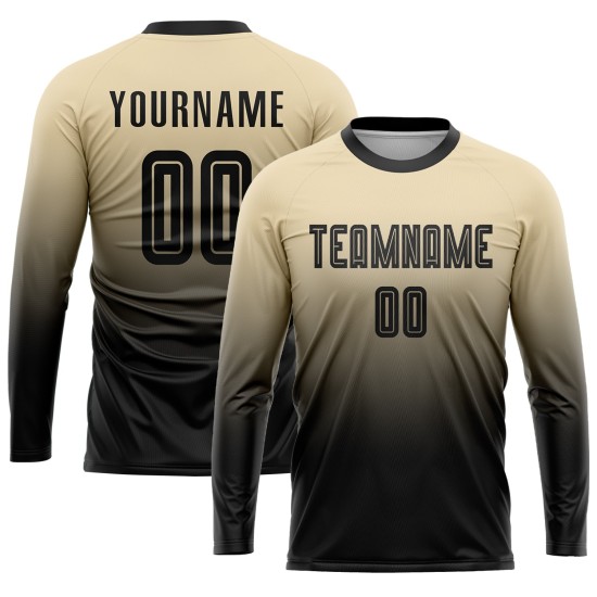 Black Jersey Custom Uniform Fade Fashion Soccer Cream Sublimation Black Jersey Custom Uniform Fade Fashion Soccer Cream Sublimation