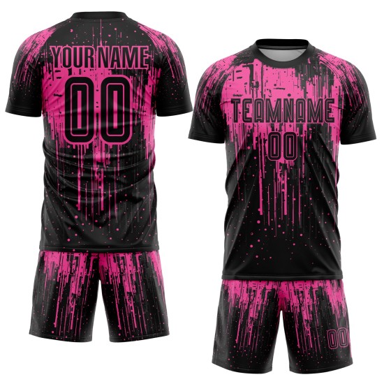 Pink Black Sublimation Custom Soccer Uniform Jersey Pink Black Sublimation Custom Soccer Uniform Jersey