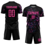 Custom Pink-Light Sublimation Black Jersey Blue Uniform Soccer Custom Pink-Light Sublimation Black Jersey Blue Uniform Soccer