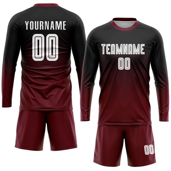 Fade Uniform Sublimation White-Crimson Jersey Black Custom Fashion Soccer Fade Uniform Sublimation White-Crimson Jersey Black Custom Fashion Soccer