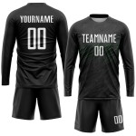 Soccer Black Custom Green Sublimation Jersey White-Neon Uniform Soccer Black Custom Green Sublimation Jersey White-Neon Uniform