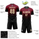 Sublimation Custom Fade Uniform Jersey Crimson Soccer Fashion Cream-Black Sublimation Custom Fade Uniform Jersey Crimson Soccer Fashion Cream-Black