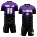Sublimation Jersey Uniform Purple Fade White-Black Soccer Custom Fashion