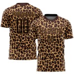 Gold Leopard Soccer Uniform Brown Brown-Old Jersey Sublimation Custom