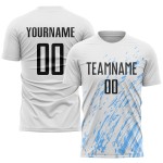 Blue Soccer Jersey Sublimation Custom White Black-Light Uniform Blue Soccer Jersey Sublimation Custom White Black-Light Uniform