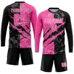 Soccer Jersey Pattern Sublimation Uniform Graffiti Black-White Scratch Custom Pink Soccer Jersey Pattern Sublimation Uniform Graffiti Black-White Scratch Custom Pink