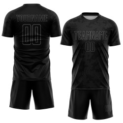 Black Soccer Gray Jersey Sublimation Custom Uniform Black Soccer Gray Jersey Sublimation Custom Uniform