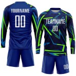 Soccer Sublimation White-Neon Custom Green Uniform Jersey Royal Soccer Sublimation White-Neon Custom Green Uniform Jersey Royal