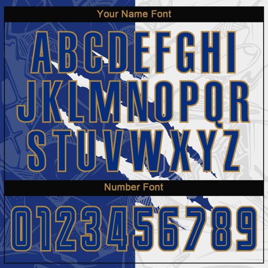 Soccer Graffiti Sublimation Jersey Gold Scratch White-Old Pattern Uniform Custom Royal Soccer Graffiti Sublimation Jersey Gold Scratch White-Old Pattern Uniform Custom Royal