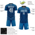 White-Black Blue Soccer Uniform Sublimation Jersey Custom White-Black Blue Soccer Uniform Sublimation Jersey Custom