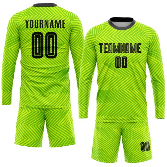 Soccer Black Jersey Neon Uniform Sublimation Custom Green Soccer Black Jersey Neon Uniform Sublimation Custom Green