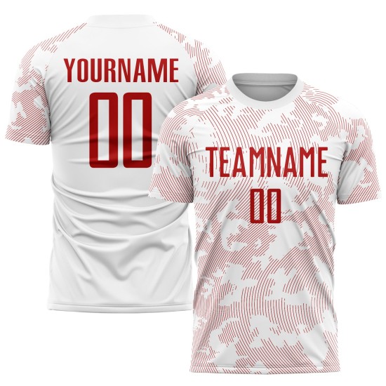 White Jersey Red Sublimation Uniform Custom Soccer White Jersey Red Sublimation Uniform Custom Soccer